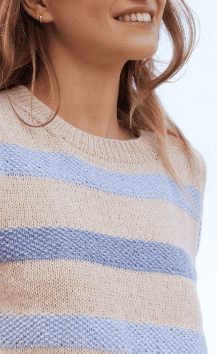 Shirt Glatt Rechts mit Perlmusterstreifen - ECOPUNO - Strickpaket