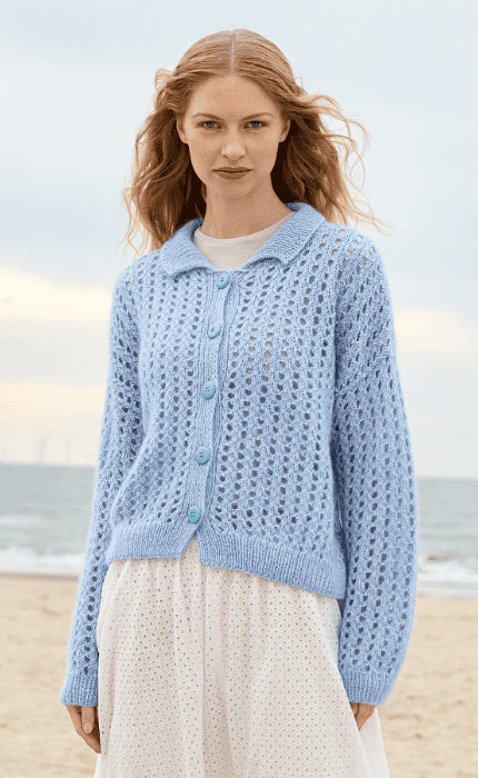 Jacke im Lochmuster - ECOPUNO & SILKHAIR - Strickpaket