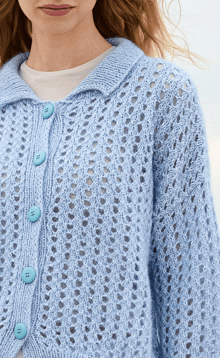 Jacke im Lochmuster - ECOPUNO & SILKHAIR - Strickpaket