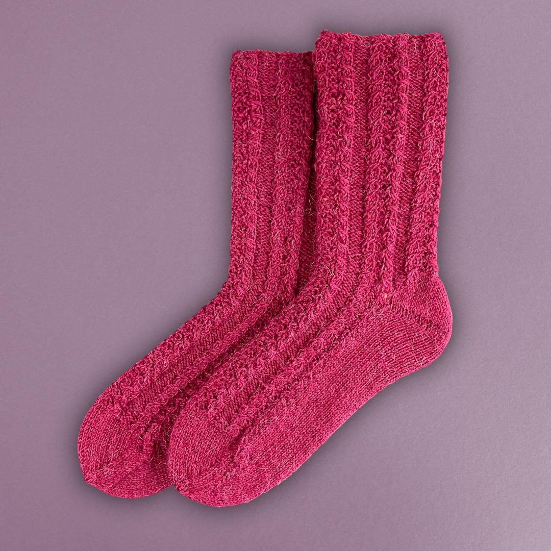 Berry Socken 3er Set - EDELWEISS ALPAKA 4-FACH - Strickpaket