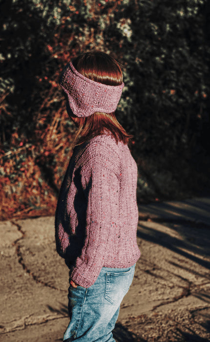 Sveas Kinder-Linjecardigan mit Haarband - HAMELTON TWEED 1 - Strickpaket
