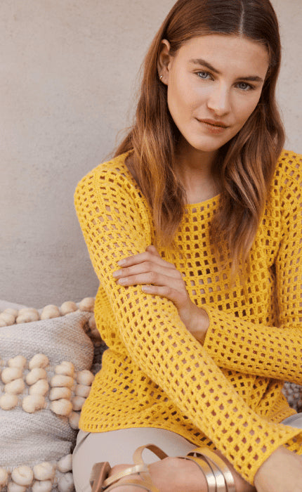 Pullover mit Gittermuster - ECOPUNO - Häkelpaket