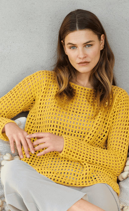Pullover mit Gittermuster - ECOPUNO - Häkelpaket