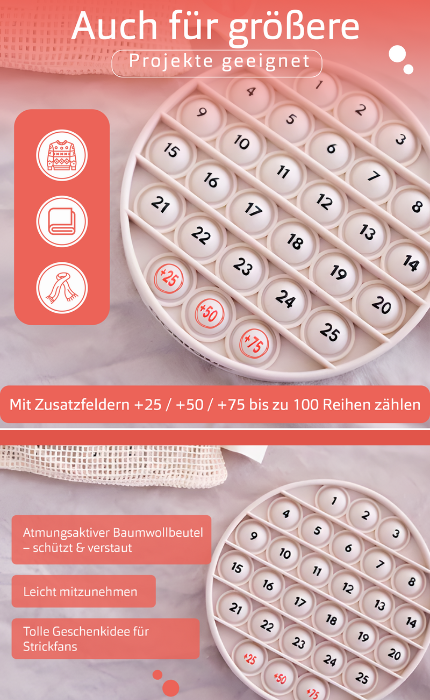 Projektbeutel, Maschenmarkierer & Reihenzähler Set