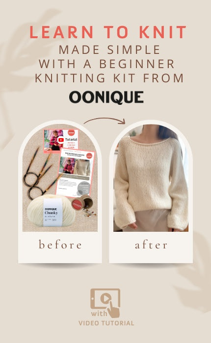 New Beginnings Sweater - Beginner Knitting Kit with Videotutorial