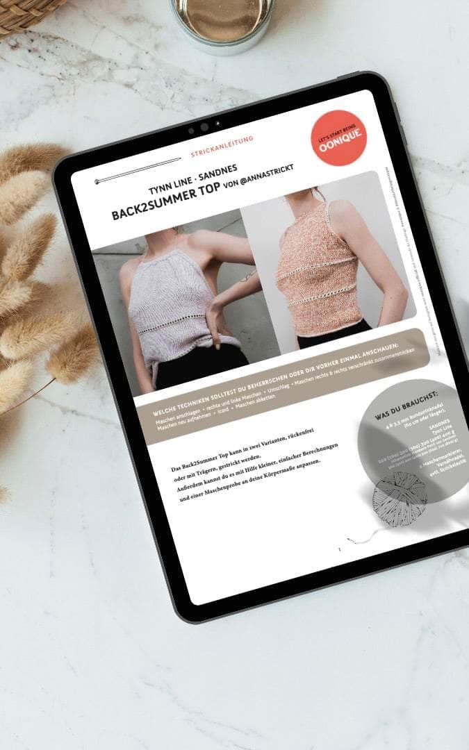 Back2Summer Top - ANLEITUNG von ANNA STRICKT jetzt online kaufen bei OONIQUE
