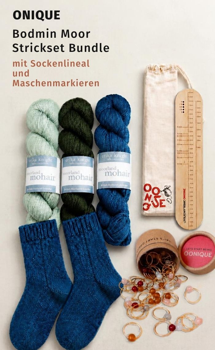 Bundle: Bodmin Moor Socken mit Sockenlineal und Maschenmarkierern