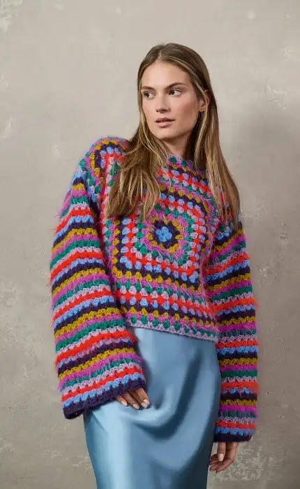 Bunter Häkelpullover - BASTA & ALPACA AIR - Häkelpaket von LANA GROSSA jetzt online kaufen bei OONIQUE