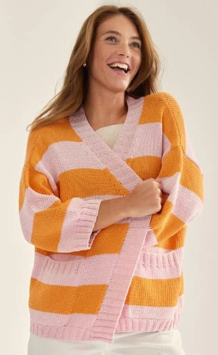 Cardigan mit Blockstreifen - PROMESSA - Strickset von LANA GROSSA jetzt online kaufen bei OONIQUE