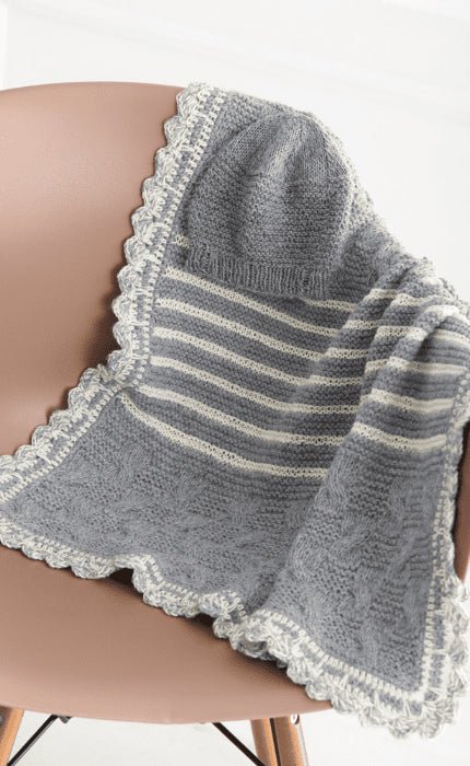Decke mit Zopfmuster - COOL WOOL BABY - Strickpaket von LANA GROSSA jetzt online kaufen bei OONIQUE