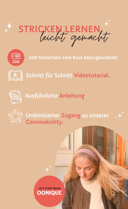 Digitaler Strickkurs: New Beginnings Haarband - Anfängerkurs mit Videotutorial von OONIQUE STUDIO jetzt online kaufen bei OONIQUE