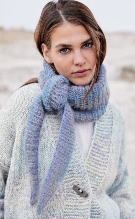 Dreieckstuch im Halbpatent - SILKHAIR PRINT - Strickset von LANA GROSSA jetzt online kaufen bei OONIQUE