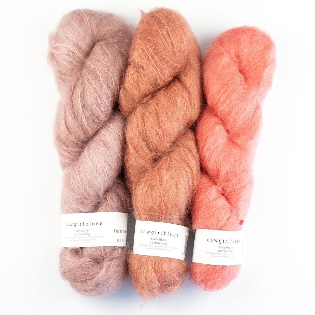 Fluffy Mohair solids handgefärbt von COWGIRL BLUES jetzt online kaufen bei OONIQUE