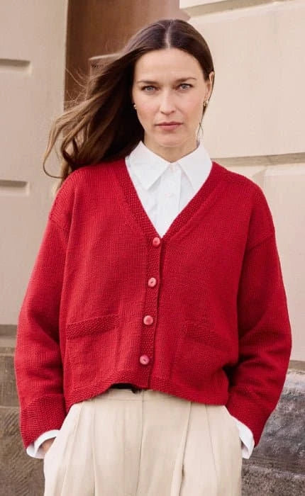 Jacke mit Perlmuster OONIQUE Strickpaket Cool Wool