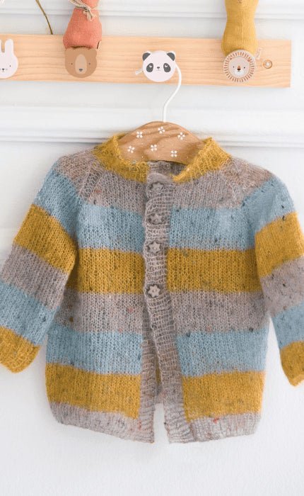 Kinder Raglanjacke - NATURAL SUPERKID TWEED - Strickpaket von LANA GROSSA jetzt online kaufen bei OONIQUE