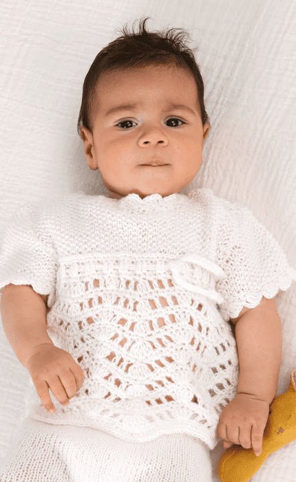 Kindertop mit Muschelborte - COOL WOOL BABY - Strickpaket von LANA GROSSA jetzt online kaufen bei OONIQUE