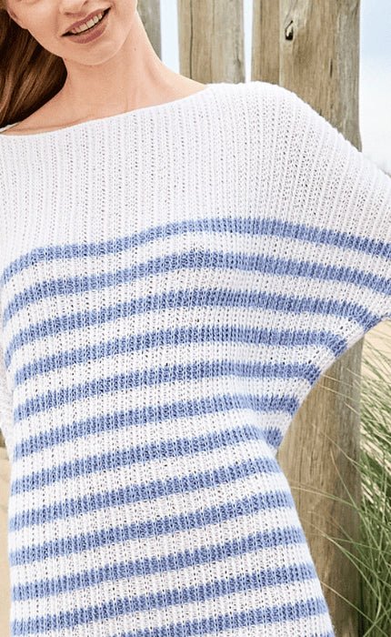Kleid im Halbpatent mit Streifen - ECOPUNO - Strickpaket von LANA GROSSA jetzt online kaufen bei OONIQUE