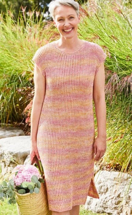Kleid mit Patentmuster - LANDLUST SOMMERSEIDE - Strickset von LANA GROSSA jetzt online kaufen bei OONIQUE