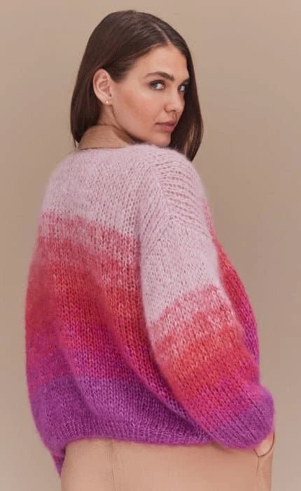 Kurzer Cardigan im Farbverlauf - SILKHAIR - Strickset von LANA GROSSA jetzt online kaufen bei OONIQUE