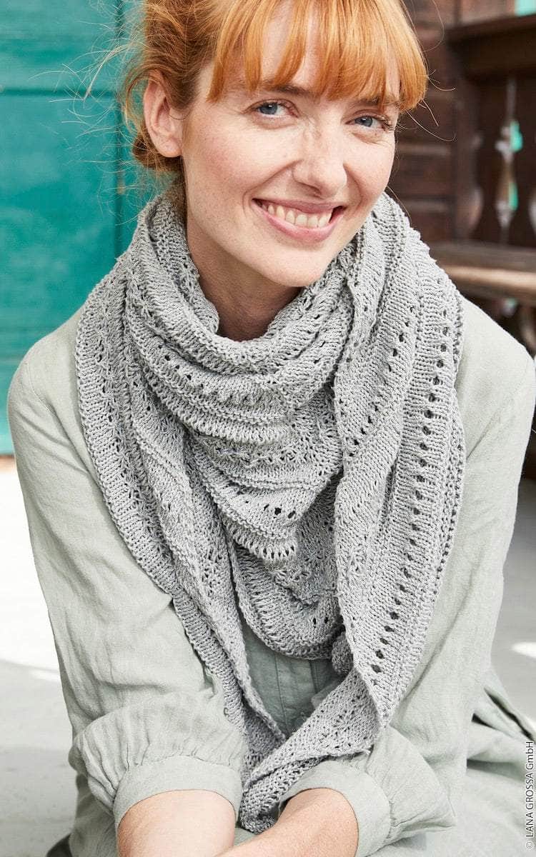 Tuch mit Sternchenmuster - LANDLUST SOMMERSEIDE - Strickset von LANA GROSSA jetzt online kaufen bei OONIQUE