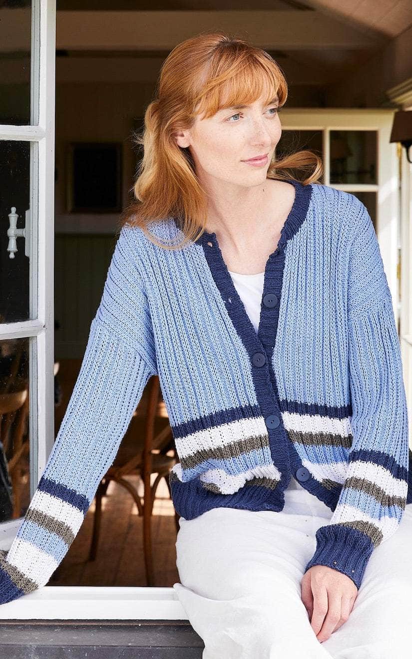 Cardigan mit Rippenmuster - LANDLUST SOMMERSEIDE - Strickset von LANA GROSSA jetzt online kaufen bei OONIQUE