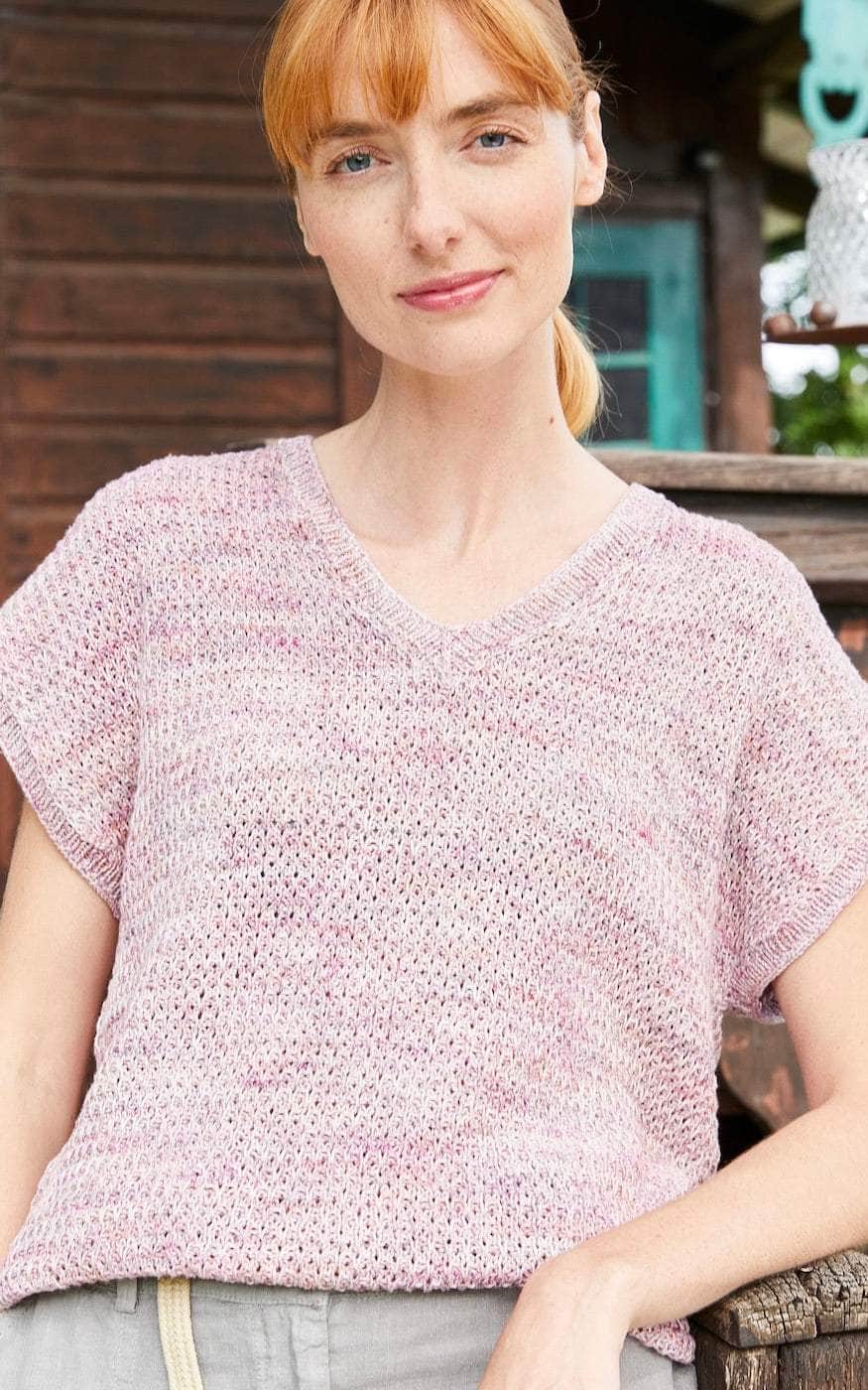 Shirt mit Hebemaschenmuster - LANDLUST SOMMERSEIDE - Strickset von LANA GROSSA jetzt online kaufen bei OONIQUE