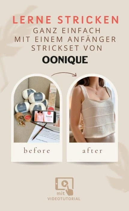 New Beginnings Top - Vegan Edition - Anfänger Strickset mit Videotutorial von OONIQUE jetzt online kaufen bei OONIQUE