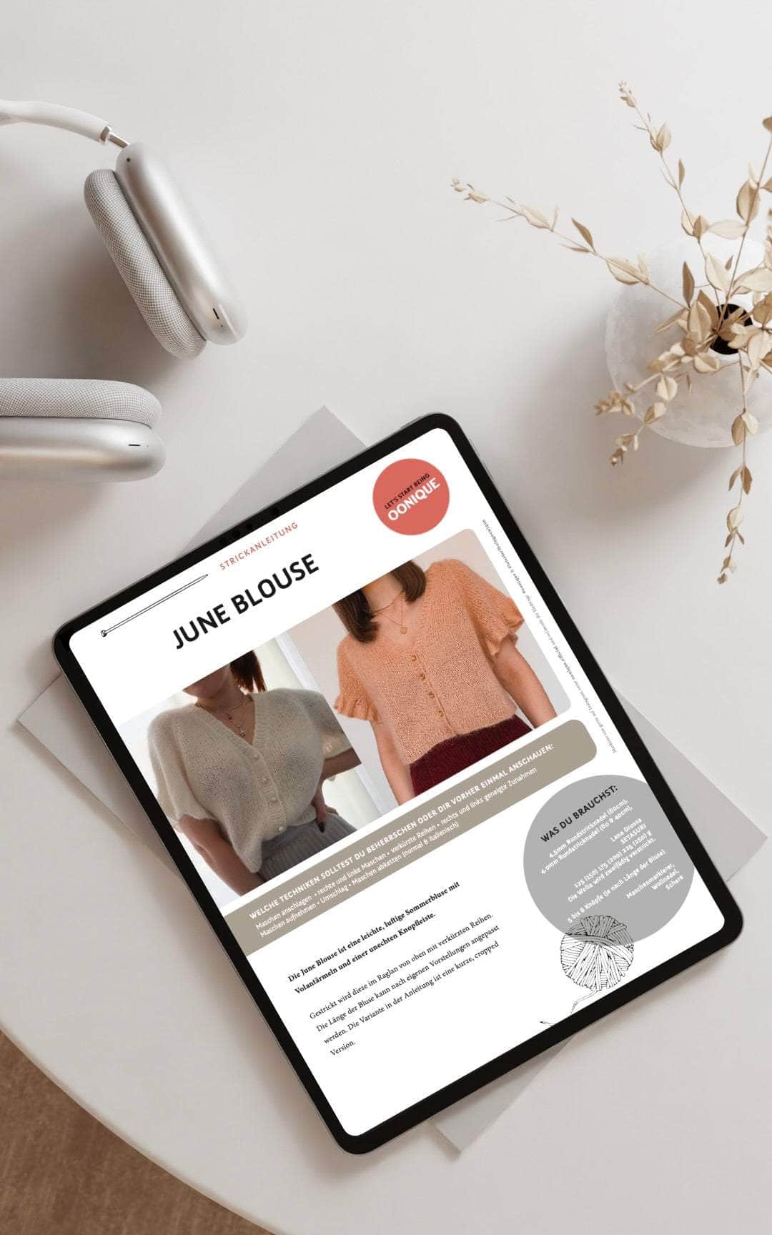 June Blouse - ANLEITUNG von OONIQUE jetzt online kaufen bei OONIQUE