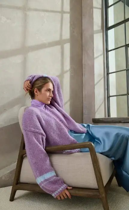 Oversizejacke mit Streifen - ALPACA AIR - Strickpaket von LANA GROSSA jetzt online kaufen bei OONIQUE