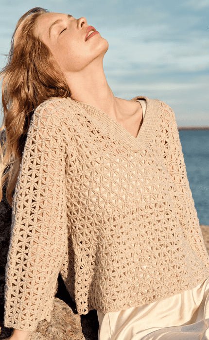 Pullover im Blume des Lebens - Muster - ECOPUNO - Häkelpaket von LANA GROSSA jetzt online kaufen bei OONIQUE