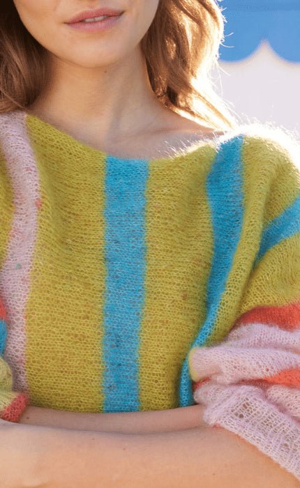 Pullover mit Querstreifen - NATURAL SUPERKID TWEED - Strickpaket von LANA GROSSA jetzt online kaufen bei OONIQUE