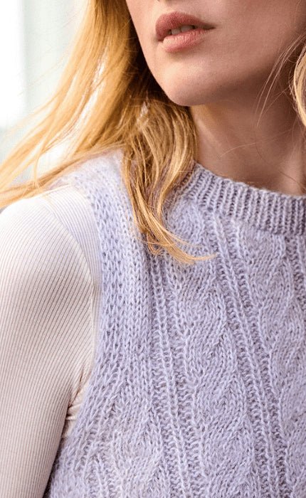 Pullunder mit Zopfmuster - ECOPUNO & SILKHAIR - Strickpaket von LANA GROSSA jetzt online kaufen bei OONIQUE
