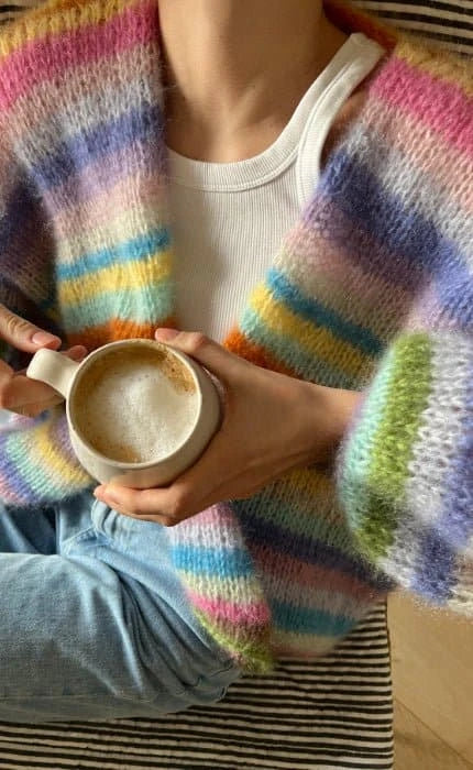 Rainbow Mohair Cardigan #cardiducoeur - SILKHAIR - Strickset von LESFILLESDUCOEUR jetzt online kaufen bei OONIQUE