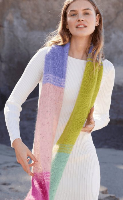 Schal im Halbpatentmuster - NATURAL SUPERKID TWEED - Strickpaket von LANA GROSSA jetzt online kaufen bei OONIQUE