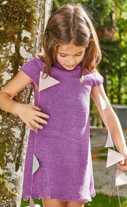 Top Down Kinderkleid - LANDLUST SOMMERSEIDE - Strickset von LANA GROSSA jetzt online kaufen bei OONIQUE