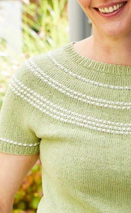 Top Down Shirt mit Rundpasse - LANDLUST SOMMERSEIDE - Strickset von LANA GROSSA jetzt online kaufen bei OONIQUE