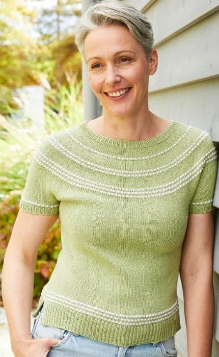 Top Down Shirt mit Rundpasse - LANDLUST SOMMERSEIDE - Strickset von LANA GROSSA jetzt online kaufen bei OONIQUE