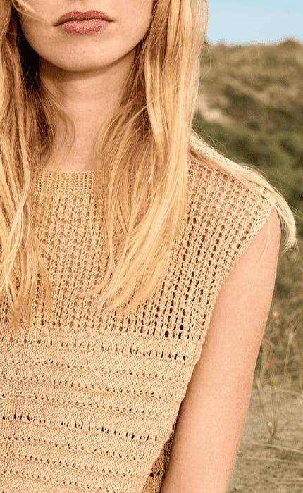 Top im Struktur - und Lochmuster - COTTON WOOL - Strickpaket von LANA GROSSA jetzt online kaufen bei OONIQUE