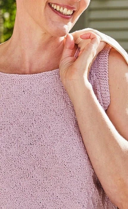 Top mit Rautenmuster - LANDLUST SOMMERSEIDE - Strickset von LANA GROSSA jetzt online kaufen bei OONIQUE