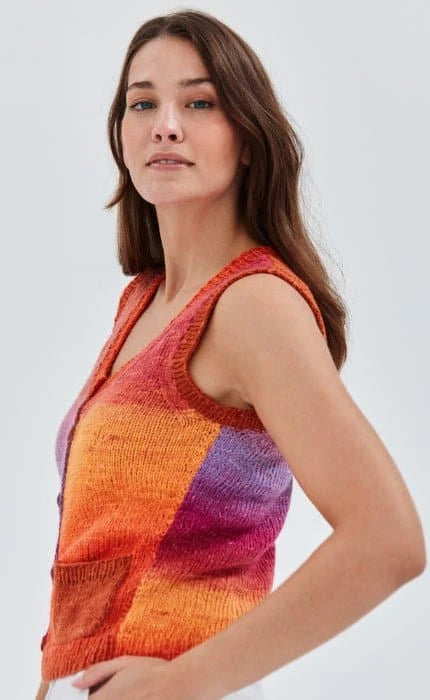 Weste mit Knöpfen - COTONELLA - Strickset von LANA GROSSA jetzt online kaufen bei OONIQUE