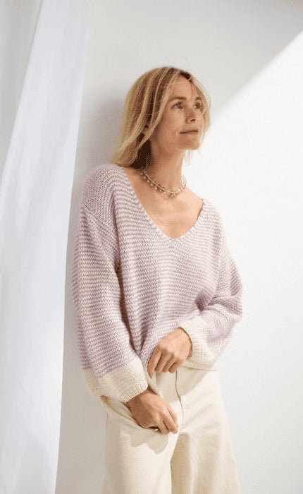 Zweifarbiger Pullover - PROMESSA & SILKHAIR - Strickpaket von LANA GROSSA jetzt online kaufen bei OONIQUE
