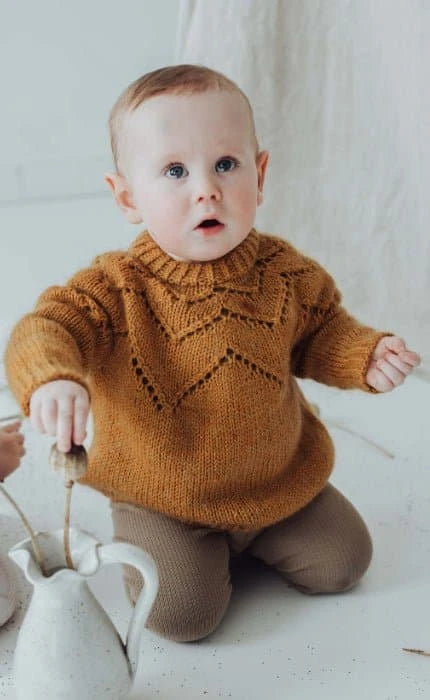 Feder Kinderpullover - COOL WOOL BIG & SILKHAIR - Strickset von STROFF jetzt online kaufen bei OONIQUE