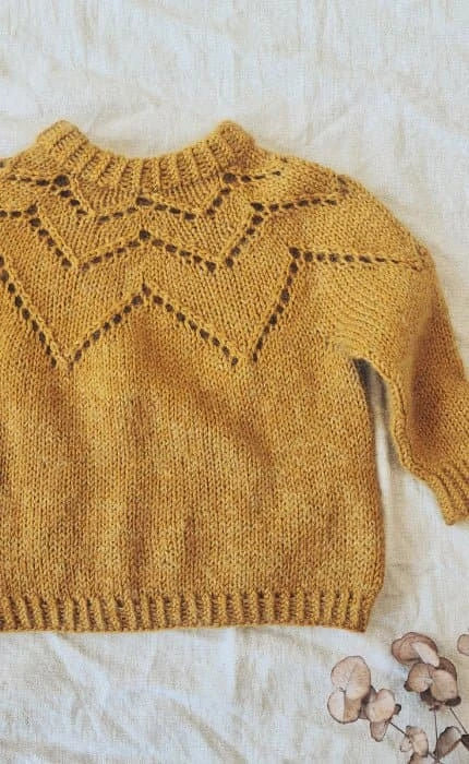 Feder Kinderpullover - COOL WOOL BIG & SILKHAIR - Strickset von STROFF jetzt online kaufen bei OONIQUE