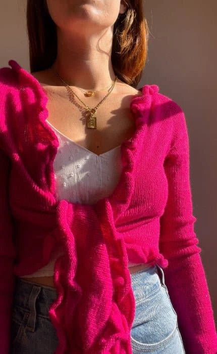 Ruffle Cardigan - CASHMERE CLASSIC - Strickset von OONIQUE jetzt online kaufen bei OONIQUE