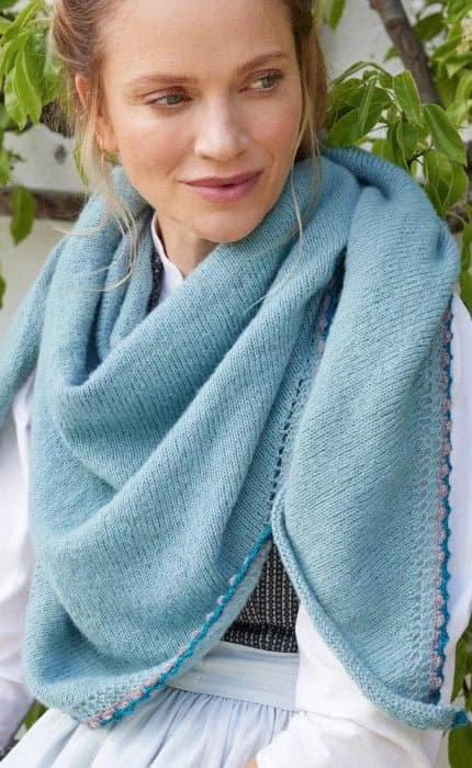 Dreieckstuch mit Häkelrand - ECOPUNO - Strickset von LANA GROSSA jetzt online kaufen bei OONIQUE