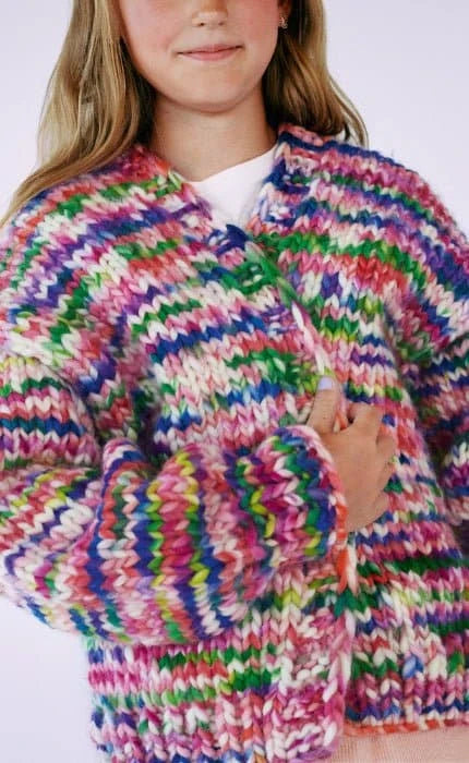 Cardigan mit Querrippen - CONFETTI - Strickset - OONIQUE