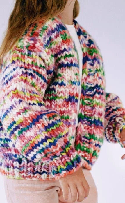 Cardigan mit Querrippen - CONFETTI - Strickset - OONIQUE