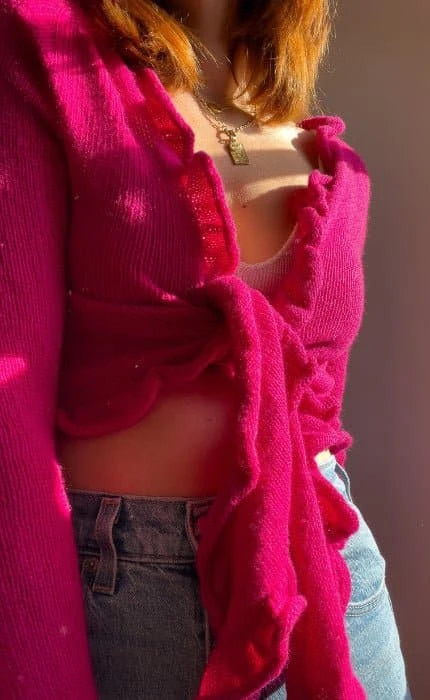 Ruffle Cardigan - CASHMERE CLASSIC - Strickset von OONIQUE jetzt online kaufen bei OONIQUE