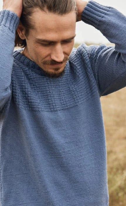 Herrenpullover mit Strukturmuster - COOL WOOL - Strickset von LANA GROSSA jetzt online kaufen bei OONIQUE