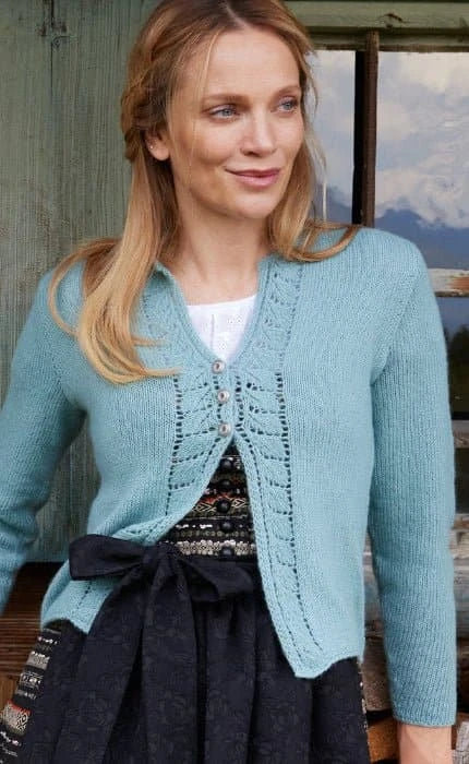 Jacke mit Blattmuster - ECOPUNO - Strickset von LANA GROSSA jetzt online kaufen bei OONIQUE